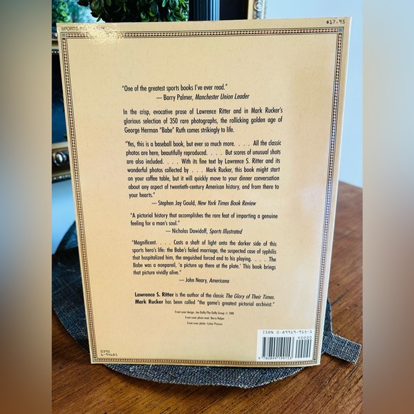 💚 THE BABE A LIFE IN PICTURES SOFT COVER LARGE BOOK BY LAWRENCE RITTER - Picture 2 of 9